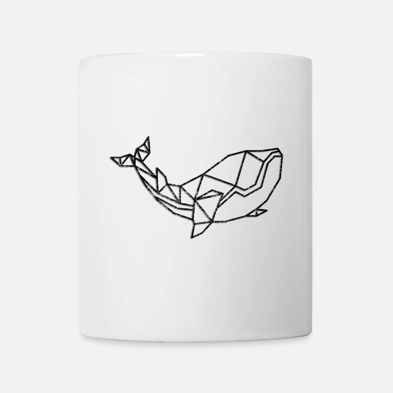 Geometric Whale Lineart - Mug - white