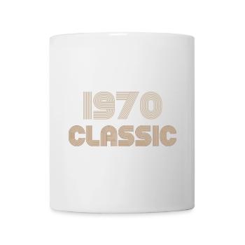 1970 Classic Striped Retro Logo - Tasse - Weiß - Vorne
