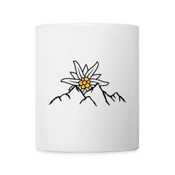 Sonne Bergblume Edelweiss - Tasse - Weiß - Vorne