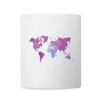 Watercolor World Map in Pastel Colors - Mug - white - Front