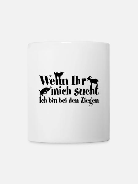 Ich bin bei den Ziegen | kleine Ziegen - Tasse - Weiß