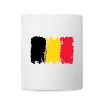 Pinselkunst der belgischen Flagge - Tasse - Weiß - Vorne