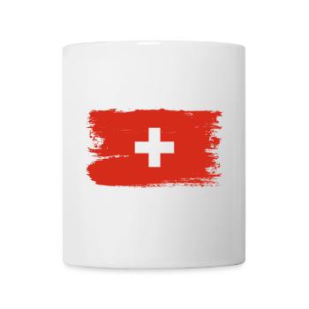 Schweizerische Flagge Pinselstrichkreuz - Tasse - Weiß - Vorne