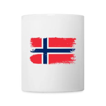 Pinselstrich der norwegischen Flagge - Tasse - Weiß - Vorne