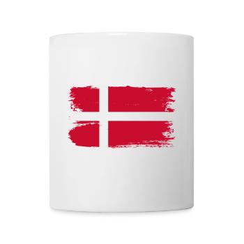 Dänische Flagge Grunge Cross Brush - Tasse - Weiß - Vorne