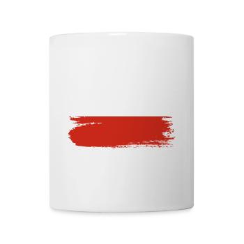 Pinselstrich-Polnische Flagge - Tasse - Weiß - Vorne
