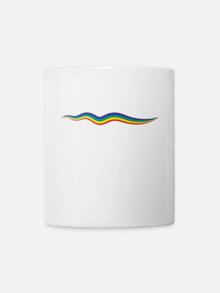 Rainbow line, artwork - Mug - white