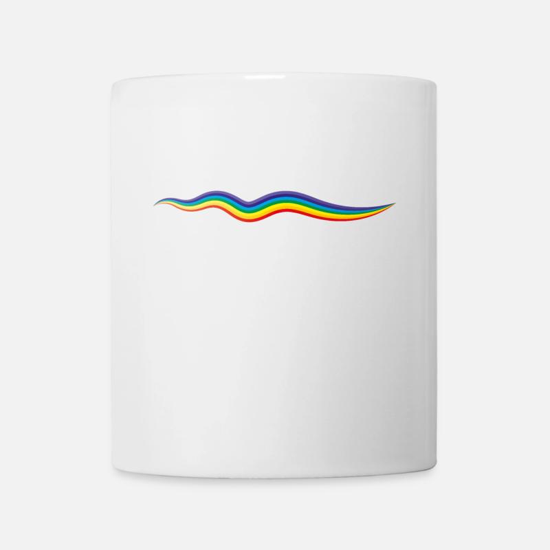 Rainbow line, artwork - Mug - white