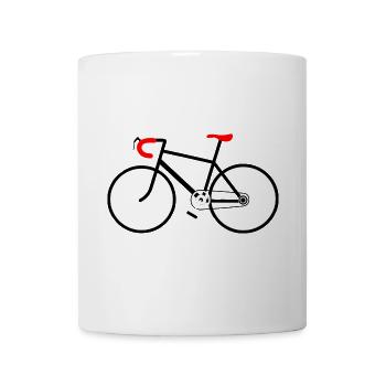 New bike with red sports steering wheel and sports saddle for - Mug - white - Front