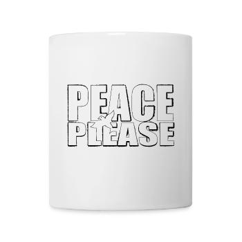 Peace please weiss schmutziger Rand - Tasse - Weiß - Vorne