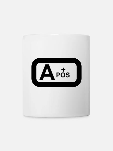 Blutgruppe a pos patch / SYMBOL - Tasse - Weiß