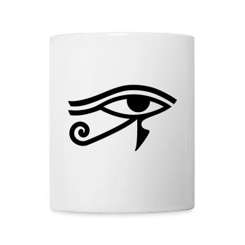 Œil de Horus Hiéroglyphe égyptien - Mug blanc - blanc - Devant