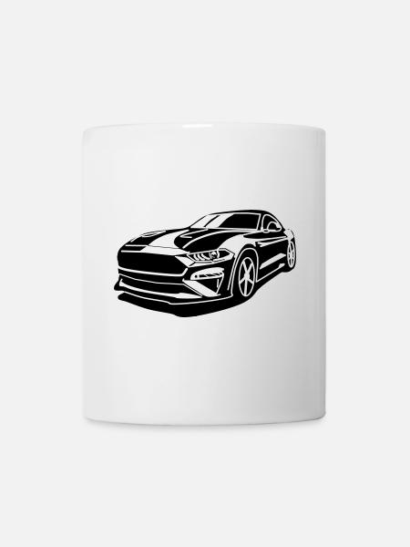 Sportwagen Silhouettenkunst - Tasse - Weiß