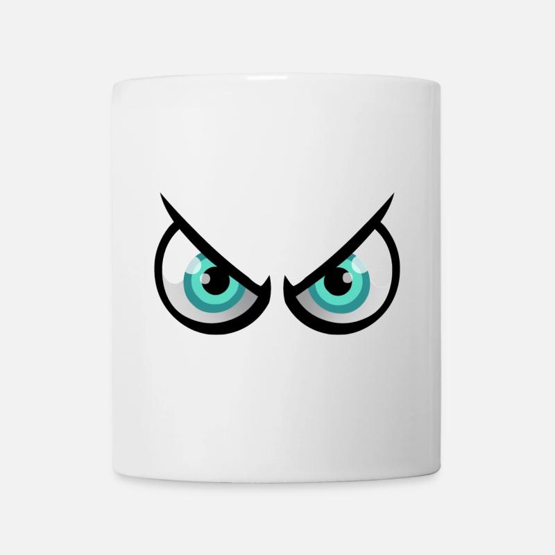 Verärgerte Cartoon-Augen - Tasse - Weiß