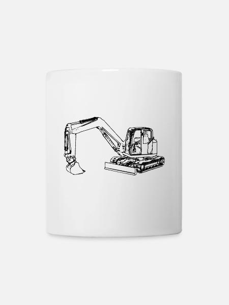 Pelle pelles excavatrices à chaînes génie civil - Mug blanc - blanc