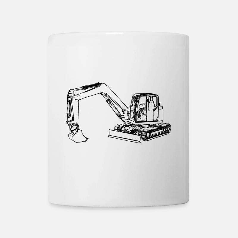 Pelle pelles excavatrices à chaînes génie civil - Mug blanc - blanc