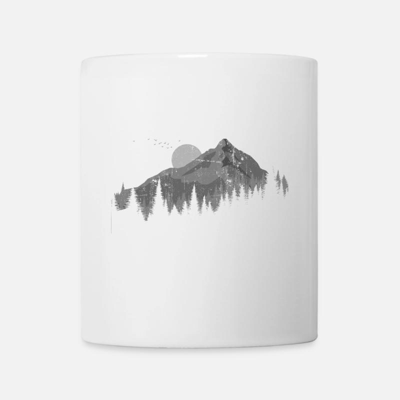 Moonlit Peaks Silhouette - Mug - white