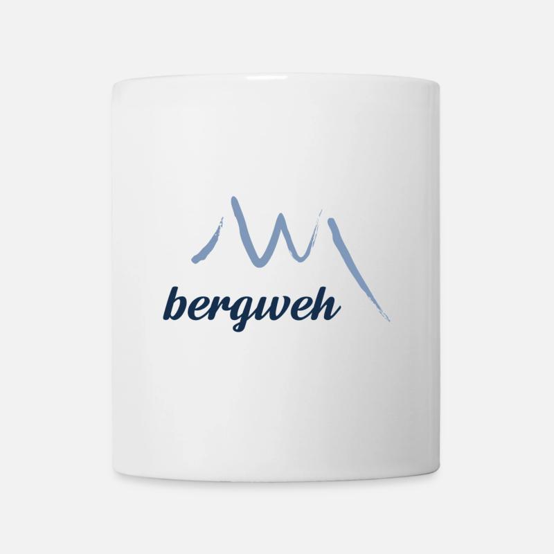 bergweh Logo Blau - Berg & W - Tasse - Weiß