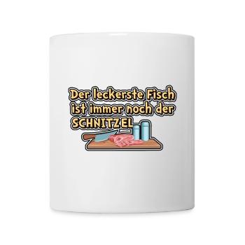 Der leckerste Fisch ist immer noch der SCHNITZEL - Tasse - Weiß - Vorne