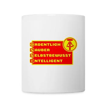 Ossi Eigenschaften für stolze Ostdeutsche - Tasse - Weiß - Vorne