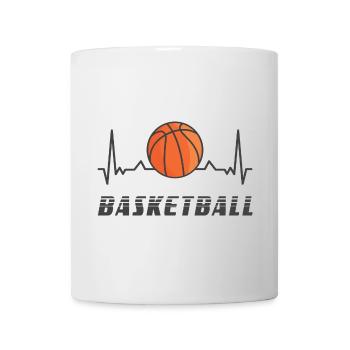 Conception de la fréquence cardiaque du basketball - Mug blanc - blanc - Devant