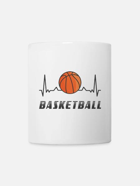 Basketball Herzfrequenz Design - Tasse - Weiß