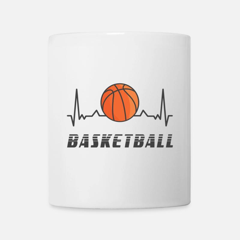 Basketball Herzfrequenz Design - Tasse - Weiß