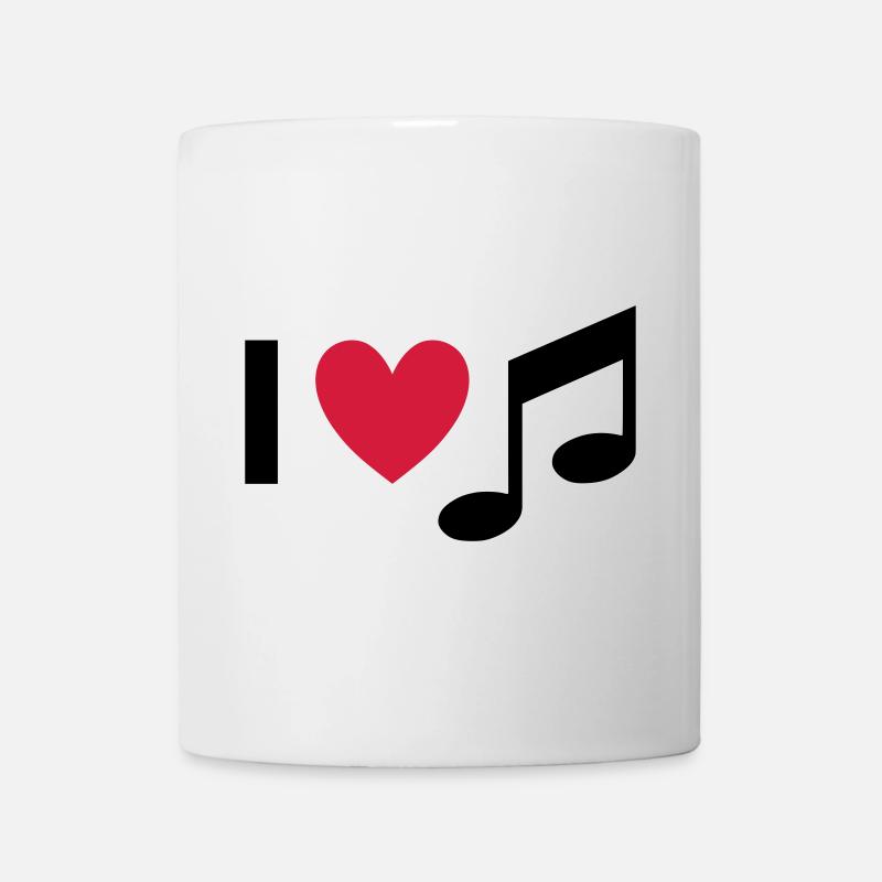 J’aime la musique (cœur, note) - Mug blanc - blanc