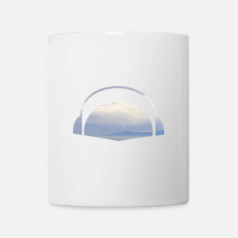Sonnenuntergang Kopfhörer - Tasse - Weiß