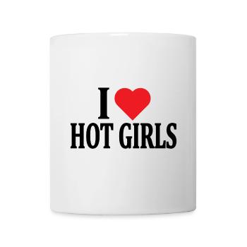 I love hot girls t-shirt nice gift idea - Mug - white - Front