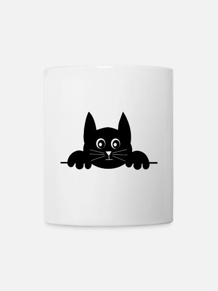 Drôle de chat – cadeau de design de chat mignon - Mug blanc - blanc