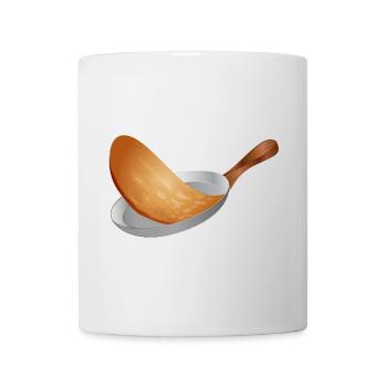 turn golden brown pancakes in the pan - Mug - white - Front