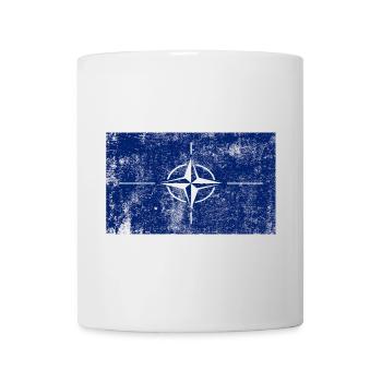 NATO Flagge Fahne Grunge Retro Vintage - Tasse - Weiß - Vorne