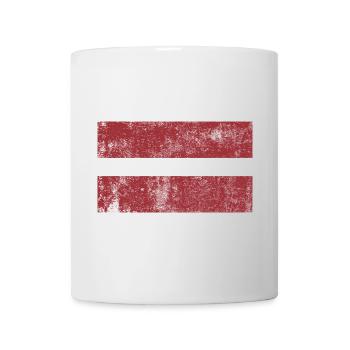 Drapeau de lettonie Drapeau Grunge Retro Vintage - Mug blanc - blanc - Devant