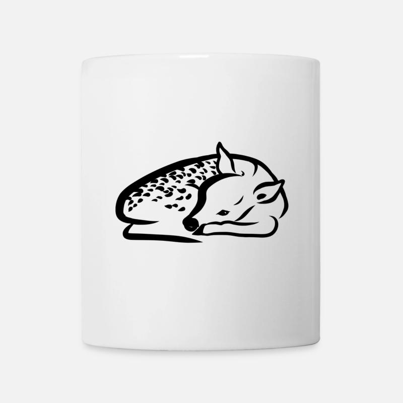 Rehkitz liegend - Tasse - Weiß