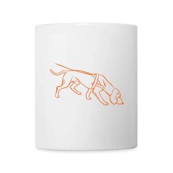 Chien de sueur en orange - Mug blanc - blanc - Devant