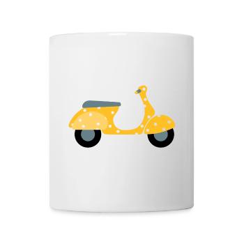 Scooter Dots Yellow Pattern Points Holiday Summer Fun - Mug - white - Front