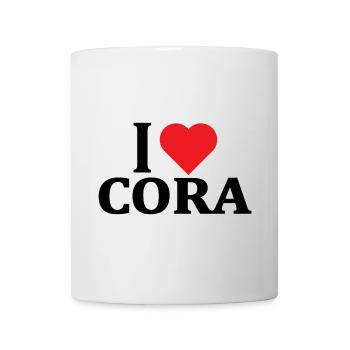 T-Shirt Ich liebe Cora T-Shirt Geschenkidee - Tasse - Weiß - Vorne