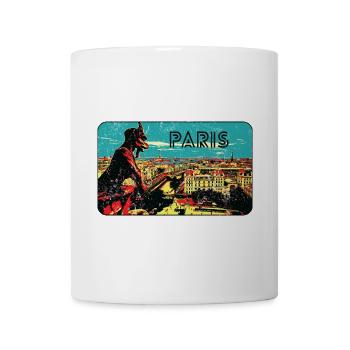 Retro-Abzeichen, Paris Frankreich ist meine Heimatstadt - Tasse - Weiß - Vorne
