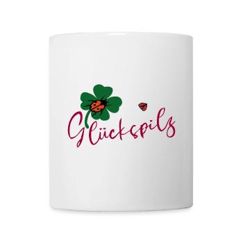 Lucky mushroom, cloverleaf, ladybug - Mug - white - Front