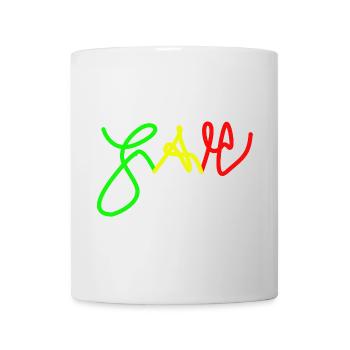 Jah in Trio-Farben Red Gold Green - Tasse - Weiß - Vorne