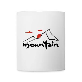 Black mountain and red sun - Mug - white - Front