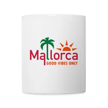 Mallorca, good vibes only (palm tree, sun) - Mug - white - Front