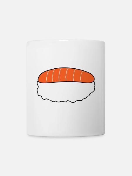 Nigiri,Lachs,Fisch, Reis, Japan Küche - Tasse - Weiß