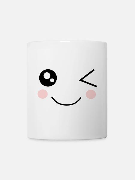 Kawaii Gesicht lustig - Tasse - Weiß