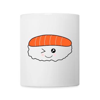 Kawaii Rice Nigiri Salmon Fish, Rice Rolls - Mug - white - Front