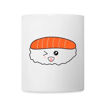 Kawaii,Nigiri,Lachs,Fisch, Reis, Japan Küche - Tasse - Weiß - Vorne