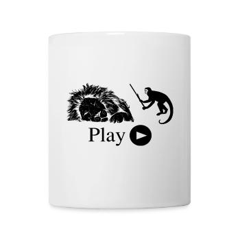 Lustiger Affe und Löwe - Tasse - Weiß - Vorne
