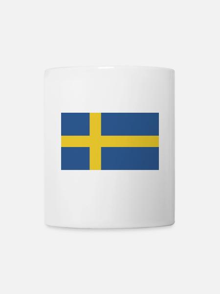 Schweden Flagge - Mugg - vit