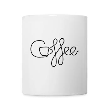 Café One Line Art Café Symbole Entreprise de Symbole de café - Mug blanc - blanc - Devant